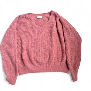 Made in Italy Mika Elles Paris pink v-neck wool blend women’s sweater size small